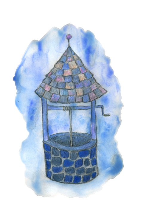 En tecknad bild  av en önskebrunn.