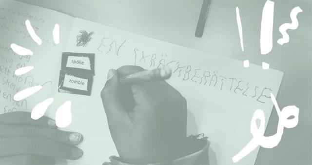 En hand med en penna som skrivit texten 